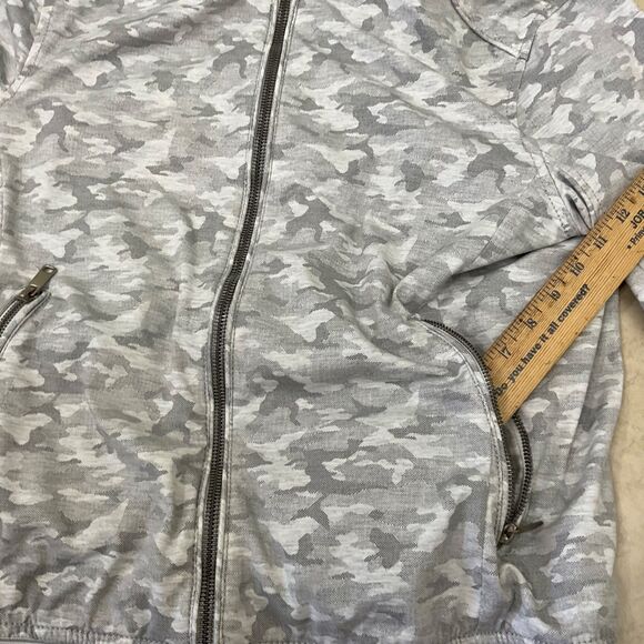 Zara Man Camo Bomber Jacket Lightweight Full Zip Pockets Casual Mens S Gray - Picture 9 of 10